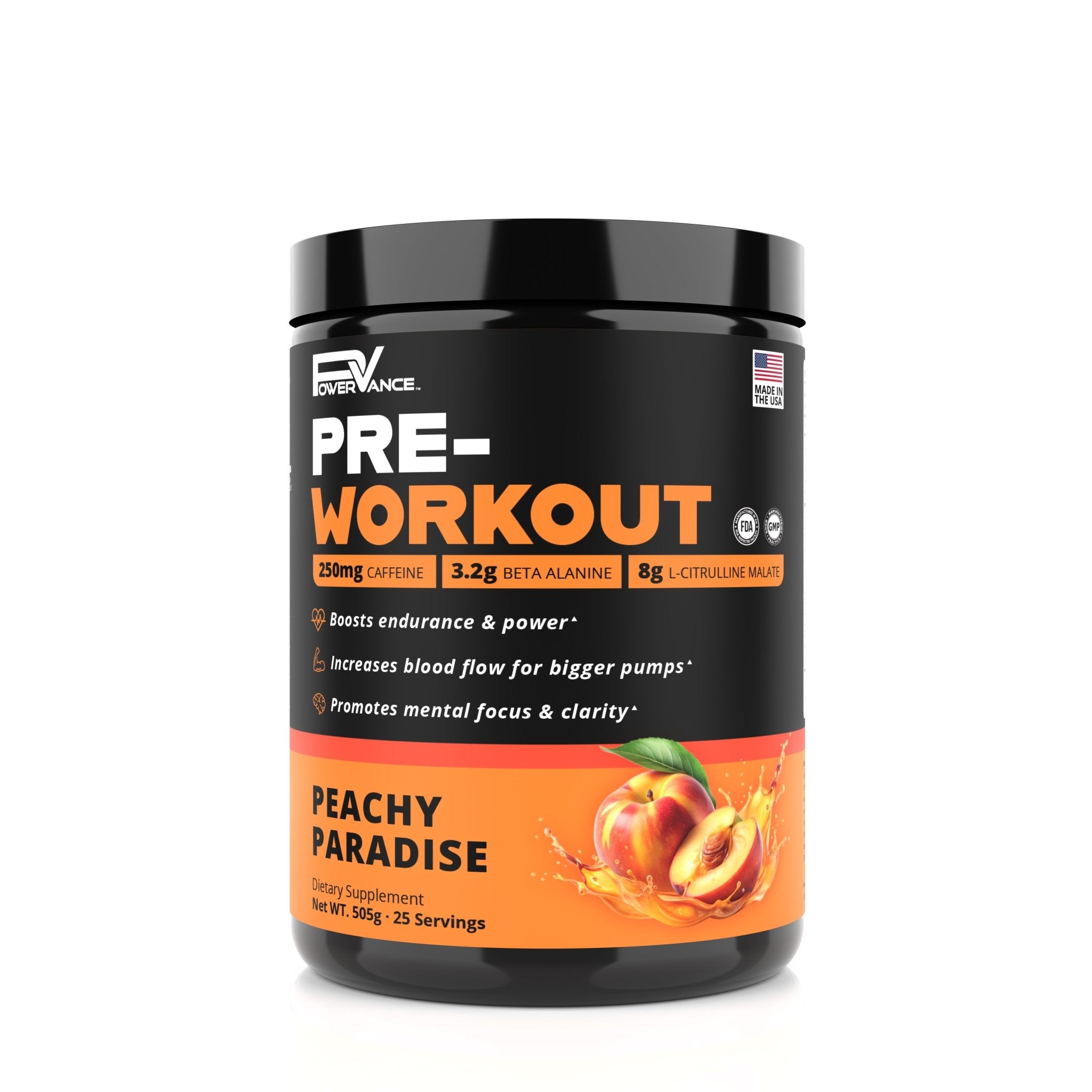 Pre-Workout Powder | Extreme Energy + Pump + Focus | Powervance