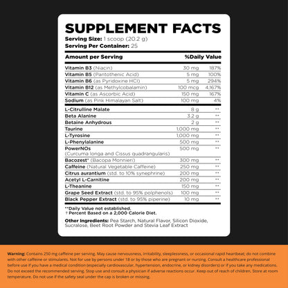 PRE-ENTRENO - Alto contenido de energía, máxima concentración, bombeo y vitalidad
