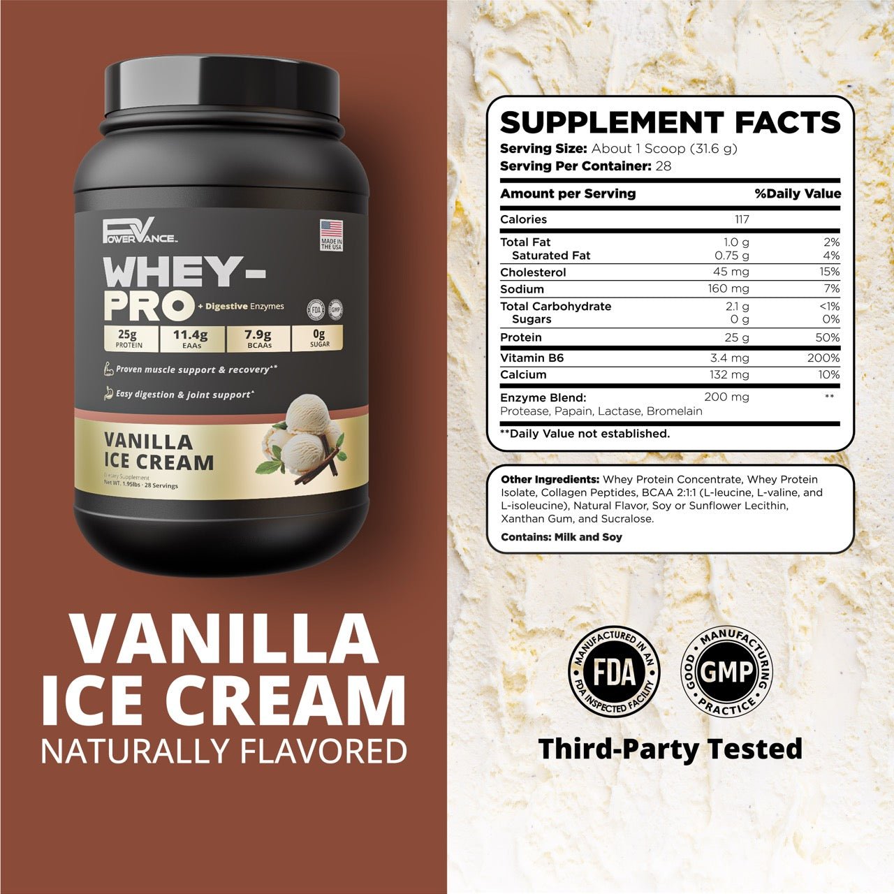 Whey - Pro - Whey Protein Powder - POWERVANCE